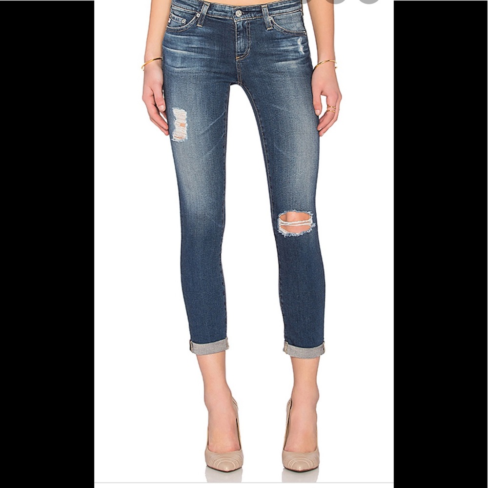 COPY - AG The Stilt Roll-Up Skinny Cigarette Jean…
